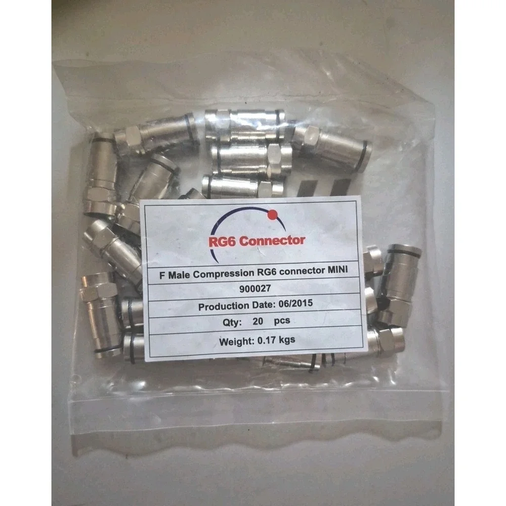 Set Of 20 F Male Compression RG6 Connector Minis (A278)
